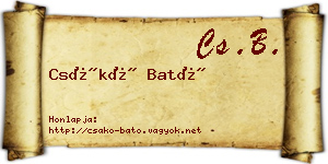Csákó Bató névjegykártya